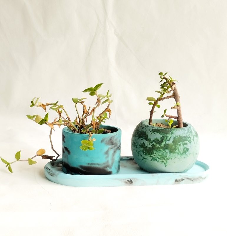Marbled Bluish Planter