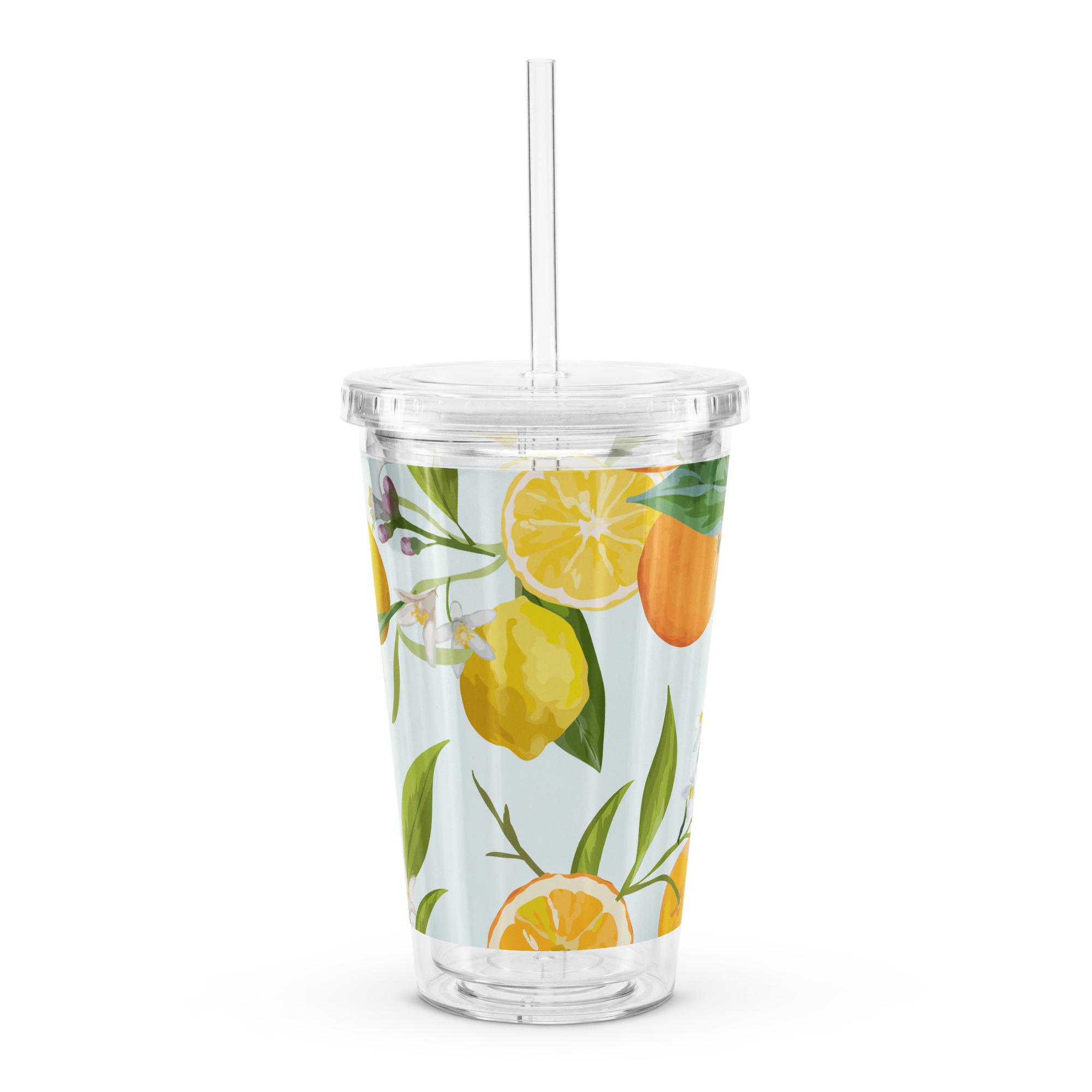 Clear plastic tumbler