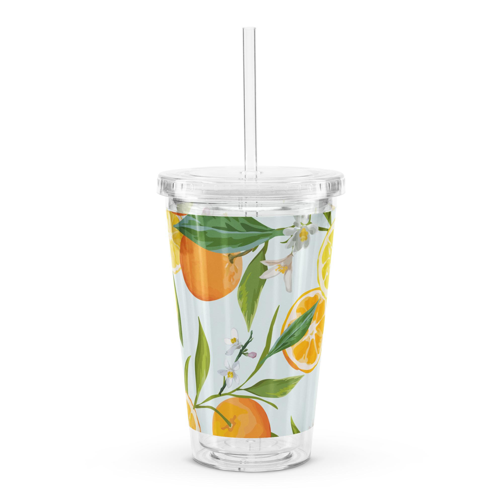 Clear plastic tumbler