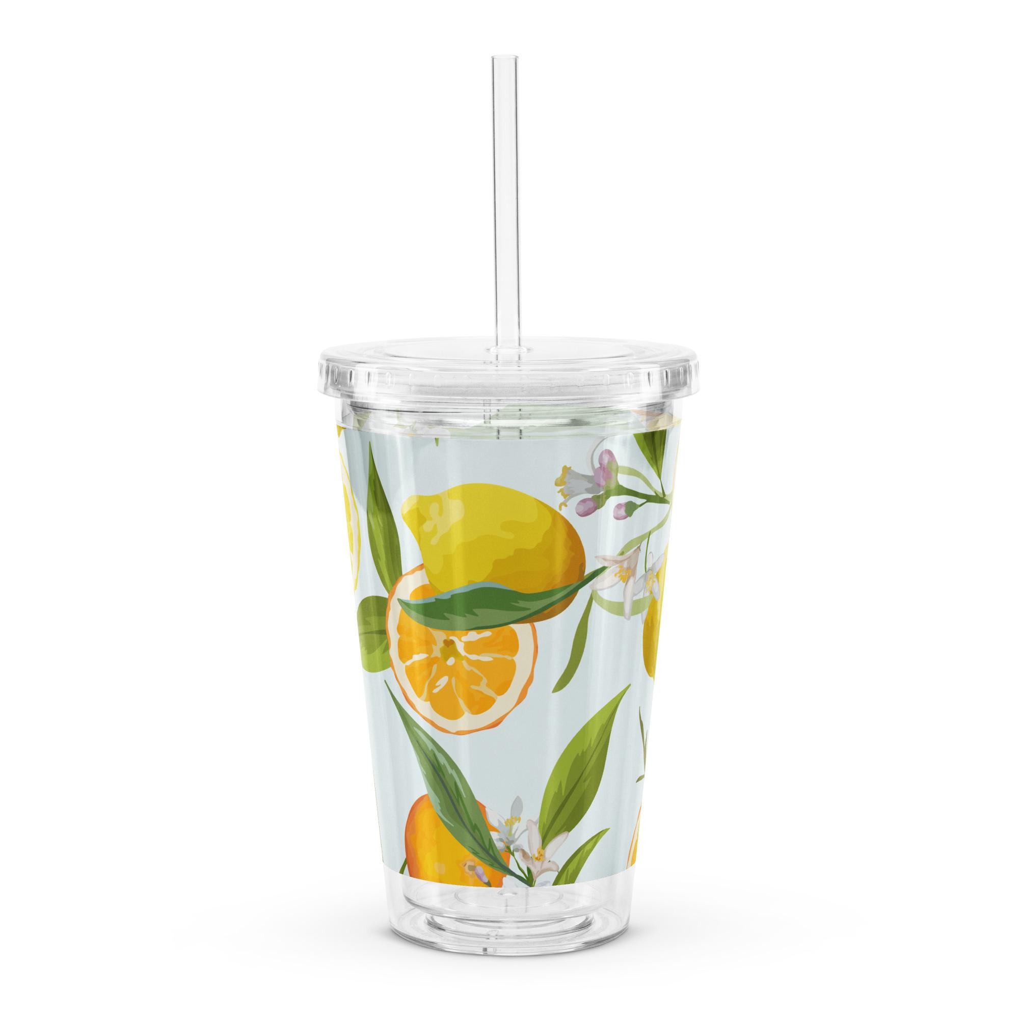 Clear plastic tumbler